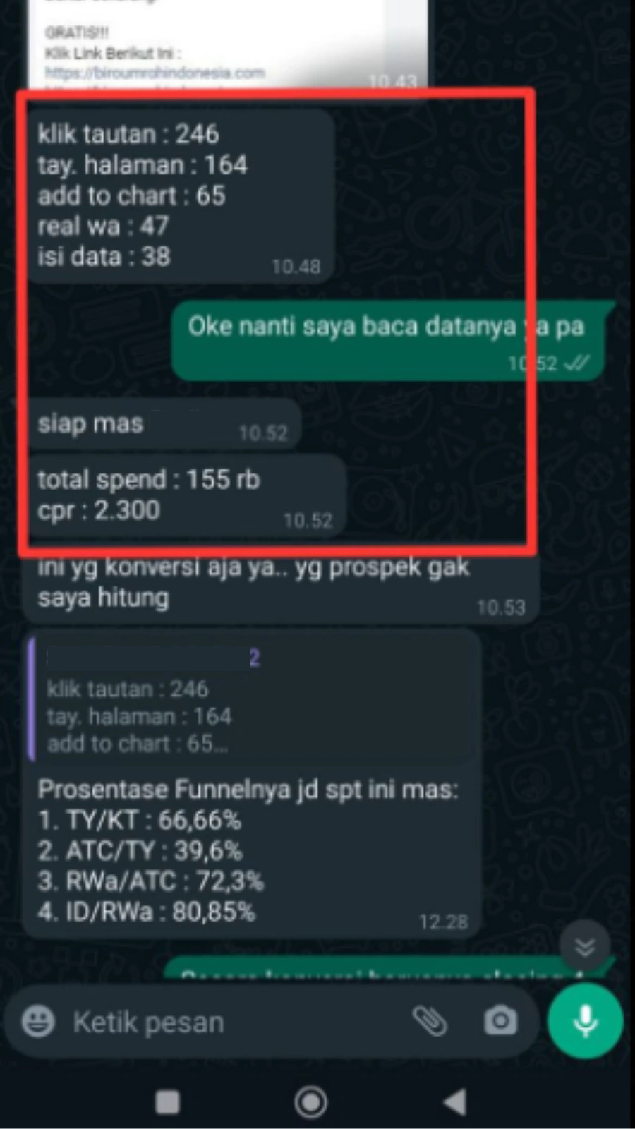 Testimoni chat WA klien 3