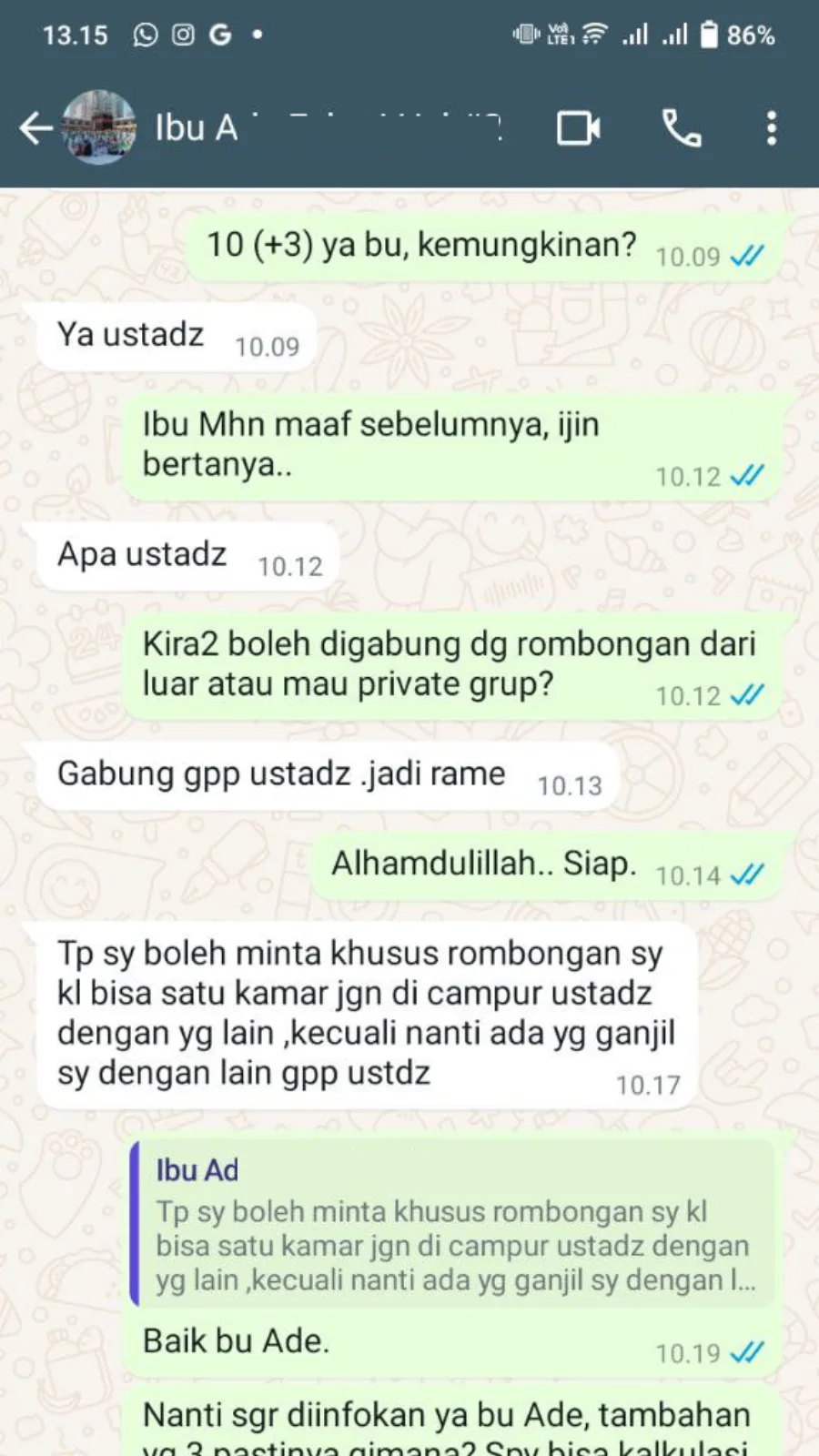 Testimoni chat WA klien 5