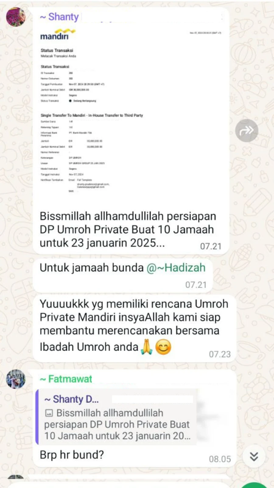 Testimoni chat WA klien 6